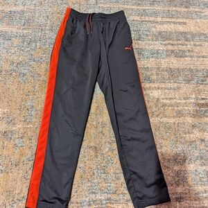 Puma Men's Black Joggers with Red Stripes